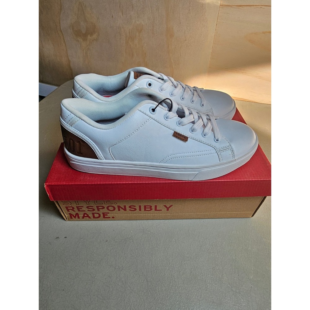 Levis Jeffrey 501 Tumbled UL Mens White Tan Sneakers Shoes 10.5 519495-71X1 - Picture 2 of 12